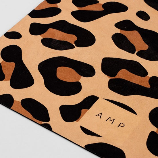 Amp Yoga mat natural leopard vegan suede