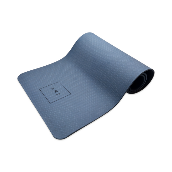 Navy fitness and yoga mat 6mm thickness cushioned and supportive