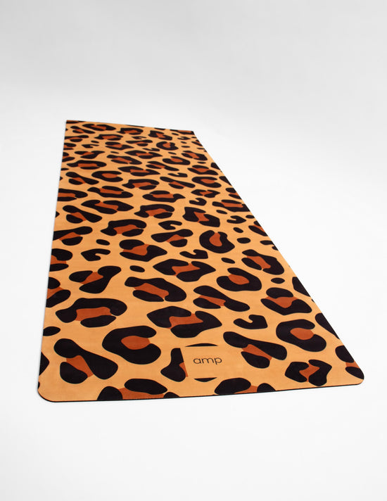 Amp Yoga mat natural leopard vegan suede