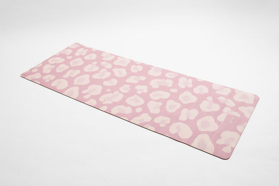 Amp Yoga mat pink leopard vegan suede